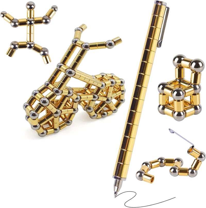 TTzycc Magnetic Pen,Fidget Pen with 13 Magnetic Rings,（Golden） - Image 1
